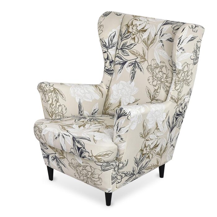 Чохол для крісла Gugxiom, чохол для крісла з 2 частин з принтом та спинкою, чохол для крісла, який можна прати, захисний чохол для меблів для вітальні, спальні, готелю (елегантний)