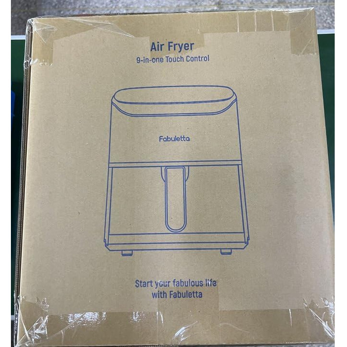 Аерофритюрниця Fabuletta 4 л, фритюрниця 9 в 1, фритюрниці з максимальною температурою 230 C, цифрова фритюрниця з сенсорним екраном, технологія швидкого видалення повітря та жиру, попередній нагрів, режим струшування (зелений) зелений
