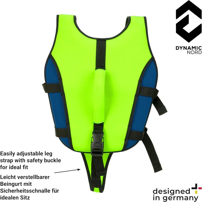 Дитячий рятувальний жилет преміум-класу - Розроблено в Німеччині - Засіб для плавання для дітей вагою 15-19 кг та 19-30 кг для безпечного плавання, засіб для рятування від сонця, жилет для тренувань з плавання. Зелений/Синій M 19-30 кг (приблизно 3-6 рокі