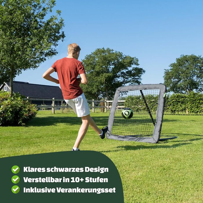 Відбійний багатофункціональний тренажер Kickback, регульований кут нахилу, легкий та портативний, багатофункціональний вкладиш 124 x 124 см