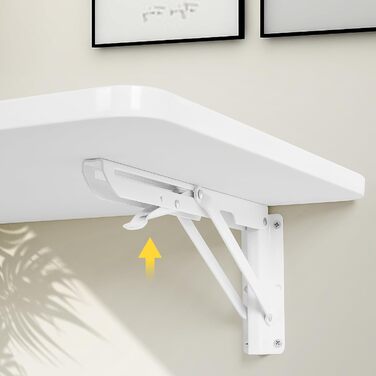 Настінний розкладний стіл uyoyous, дерево, 60 x 40 см, білий, компактний плаваючий стіл/столик для ноутбука, невеликий розкладний кухонний/обідній стіл для настінного кріплення