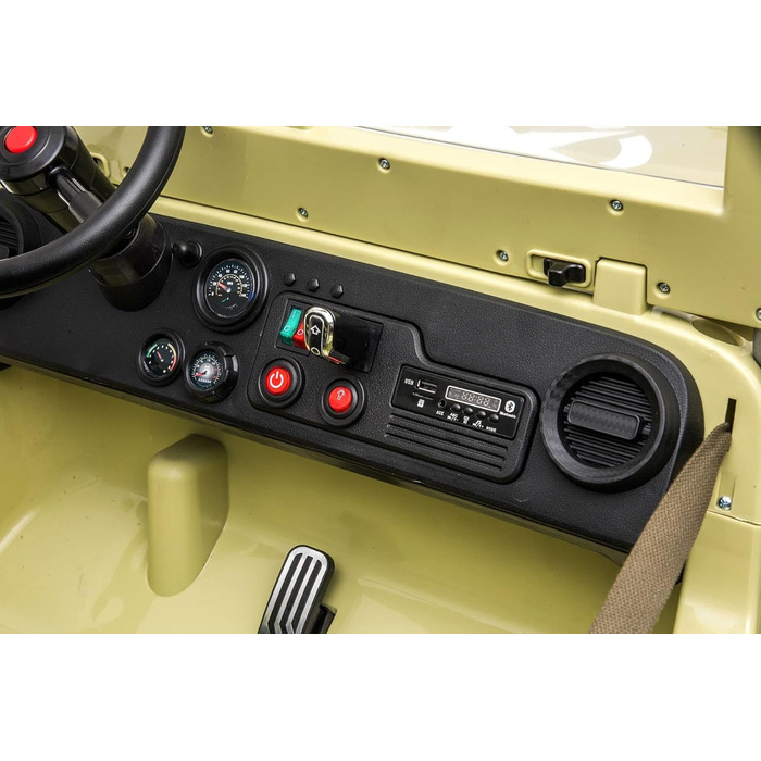 Дитячий електромобіль RIRICAR 4x4 12V USA Army, 3-місний, електромобіль для дітей з пультом дистанційного керування 2.4GHz, MP3/US