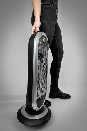 Інфрачервоний обігрівач Gde GIH 900 (потужність нагріву 900 Вт, 2 рівні нагріву (450/900 Вт) з коливаннями або без них, максимальна продуктивність обігріву приміщення 20 м, карбонові нагрівальні елементи, велика основа та захист від перекидання, ручка для