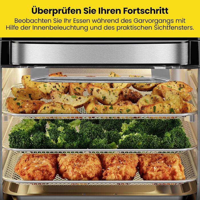 Багатофункціональна цифрова фритюрниця Chefman гриль, дегідратор, конвекція, 17 попередньо встановлених сенсорних екранів, сімейний розмір XL 10 л, автоматичне вимкнення, велике вікно огляду, чорний Великобританія