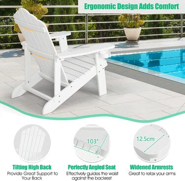 Садове крісло GOPLUS Adirondack (біле)