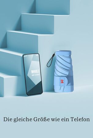 Міні-парасолька Moorrlii Travel для портмоне з чохлом, маленька, компактна, захист від ультрафіолету, сонячного світла, маленька с