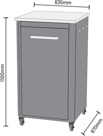 Вулична кухня cozze Висота 110 см Стільниця з нержавіючої сталі Модульна конструкція З місцем для зберігання та гачками Всепогодна та міцна Для печі для піци та гриля 90537