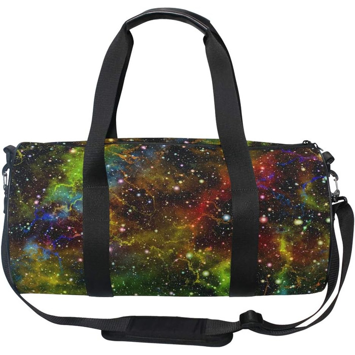 Спортивна сумка з абстрактним, барвистим дизайном всесвіту веселка, туманність, галактика. Дорожня сумка-вікендер з міцного канвасу для чоловіків та жінок. Ідеально підходить для спорту, подорожей та на вихідні.
