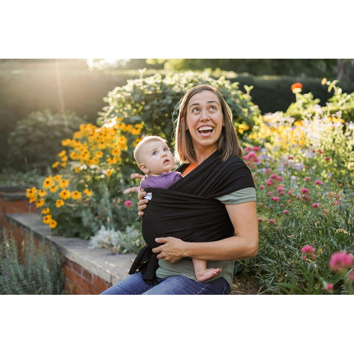 Переноска Sleepy Wrap для новонароджених від народження до 15 кг - переноска Hands-Free, еластичний слінг для новонароджених, ерго