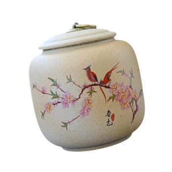 Перфектна керамічна банка з кришкою, порцелянова чайна ємність, контейнер для зберігання розсипного чаю, контейнер для зберігання чаю для спецій, порошків, горіхів, листя лотоса, птаха