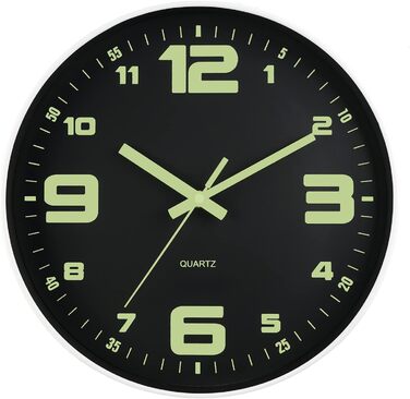 Настінний годинник з підсвічуванням, Безшумний, не цокає, 30 см, Настінний годинник з нічним світлом, Працює від батареї, Сучасний