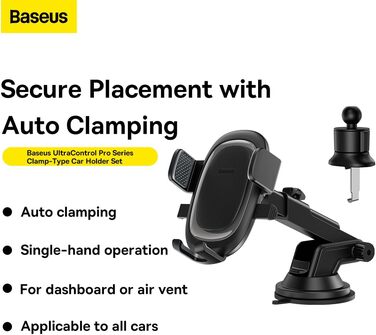 Автомобільний тримач для телефону Baseus UltraControl (чорний)