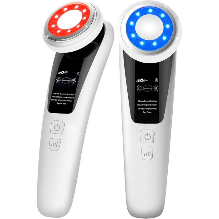 Ультразвуковий апарат Косметичний масажер для обличчя з глибоким очищенням, іонною терапією, підтяжкою обличчя, доглядом за очима, 2 світлотерапіями, термотерапією, мікровібраціями для підтяжки шкіри, омолодженням 03 Ультразвуковий апарат для обличчя