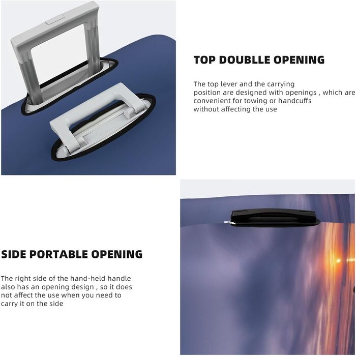 Чохол для валізи Пінгвіни на заході сонця, міцний захист для багажу розміром 45.7-81.3 см, малий, чорний