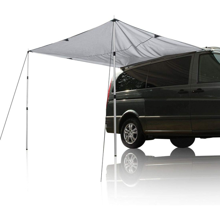 Брезент для будинку на колесах 260 x 240 Тіньове вітрило з пілоном для кемпінгу, автобуса, автомобіля, УФ-50 Захист, водонепроникн