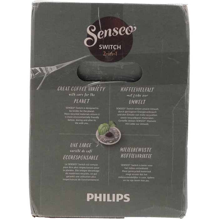 Кавоварка Philips Senseo Switch з фільтром і капсулами, технологія приготування 2-в-1, ємність для води 1 л, 7 чашок за один раз,