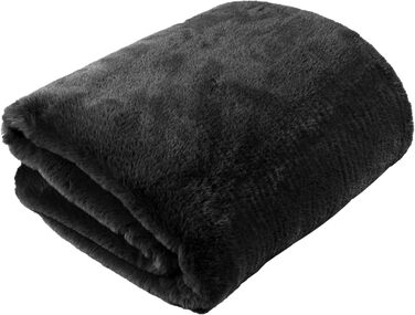 Плед для вітальні, штучне хутро, Rabbit Deluxe, 150x200 см, 750 г/м, плед зі штучного хутра (сірий), сірий, 150 x 200 см