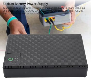 Джерело безперебійного живлення (UPS) з акумулятором 10400 мАг, USB 5V DC, 12V, PoE 24V. Підходить для зарядки різноманітних пристроїв (Європейська вилка 85-265V)