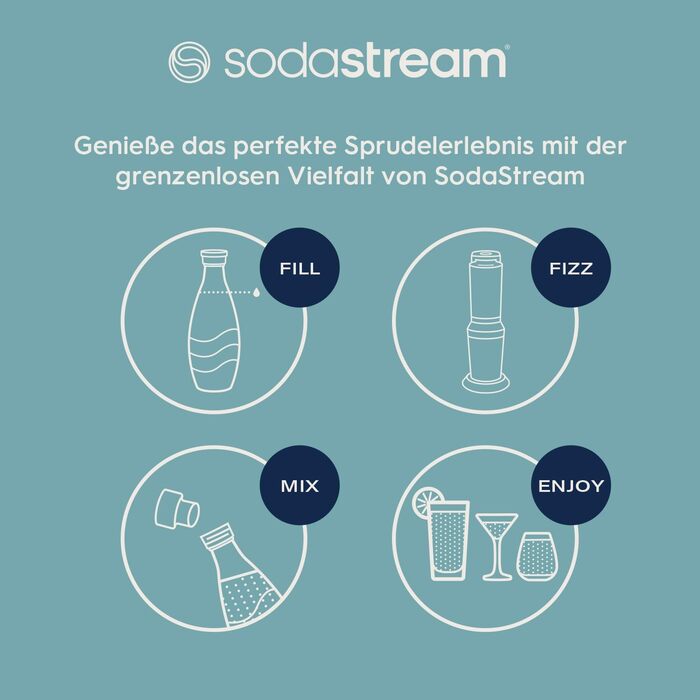 Виробник газованої води SodaStream Crystal 3.0 Quick-Connect CO2 балон і скляний графин, срібло, чорний/титан, 45 см з 1 пляшкою та балоном CO2
