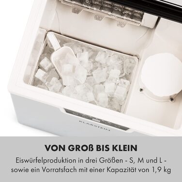 Льодогенератор 3 л, Ice Cube Machine для 20 кг подрібненого льоду та кубиків льоду, міні Ice Cube Machine, кубики льоду середнього розміру, самоочищувальний льодогенератор
