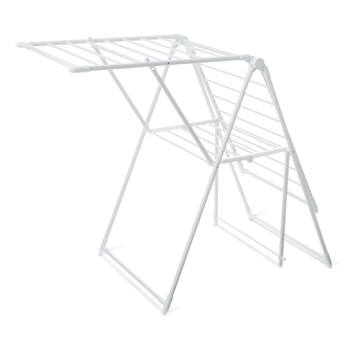 Сушарка для білизни Storeo Basics з металу, 2 крила, складана, 155 x 60 x 100 см, біла