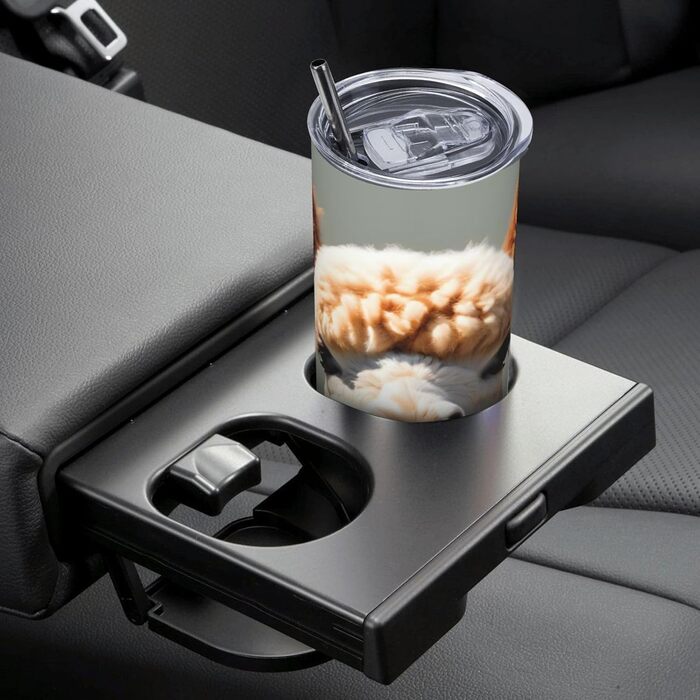 Кухоль з прямою трубочкою, дизайн альпаки-аватара, друкований, дорожній кухоль, підходить для кемпінгу, офісу та дому, 590 мл