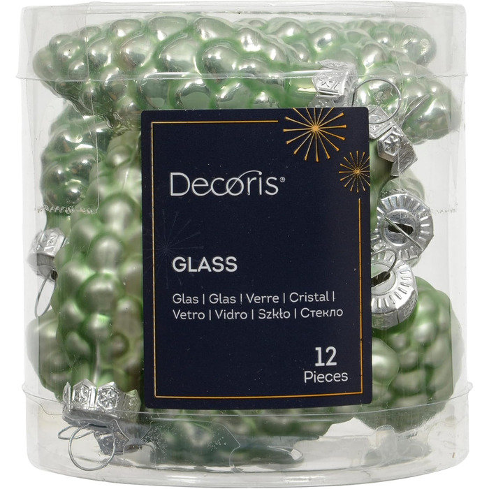 Ялинкові прикраси у формі шишки 12 шт зелені Kaemingk