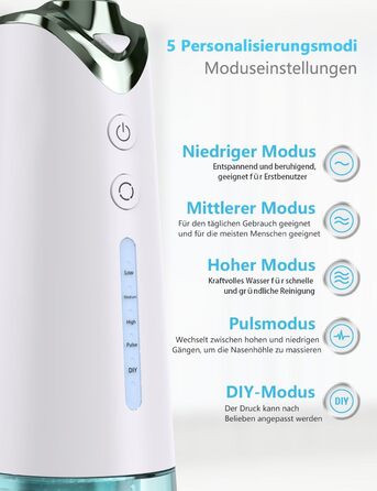 Система зрошення носа, бездротовий апарат для зрошення носа для полегшення проблем з носовими пазухами та догляду за носом, електричний неті-пот з 6 насадками та 40 пакетиками солі 300
