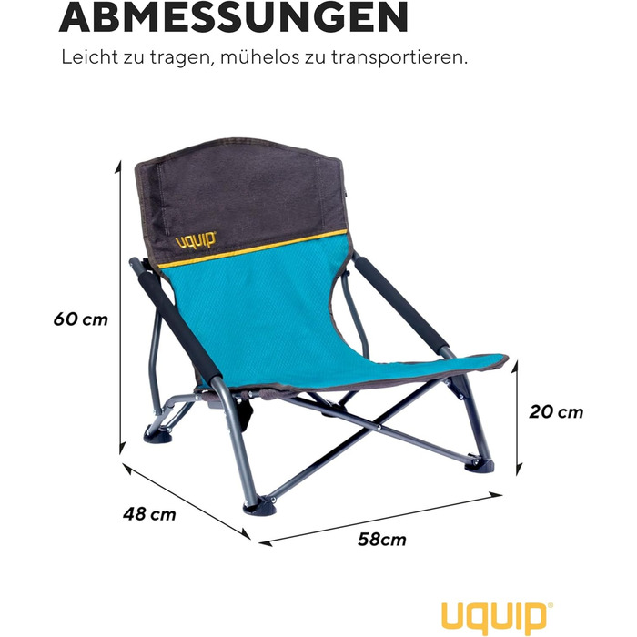 Кемпінгове крісло Uquip Sandy, бензин Складане пляжне крісло вантажопідйомністю 120 кг Компактне складне крісло зі сталі та поліестеру Складане вуличне крісло для кемпінгу, пляжу, риболовлі, саду та фестивалів, бензиновий стандарт