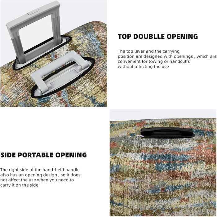 Чохол для валізи Богемний Абстракт з еластичної тканини, захисний від подряпин та пилу, чорний, розмір 85 см