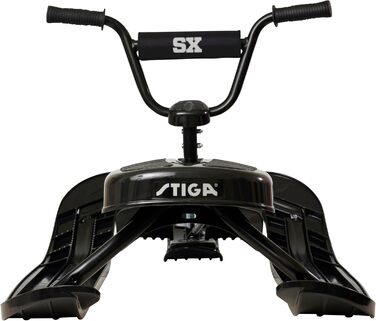 Міцні сани з кермом BMX, сталевою рамою, гальмом та лебідкою Керовані сани для дітей віком від 7 років та дорослих, макс. 90 кг, чорні