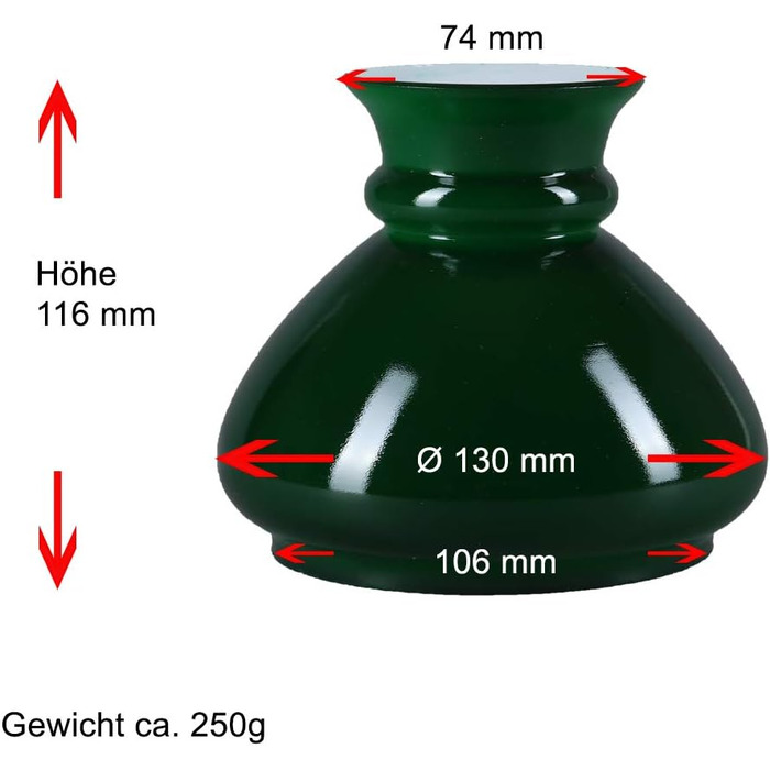Скло лампи Ø 106 мм Змінне скло Зелена кругла гасова лампа Скляний абажур Світильник Скляний абажур