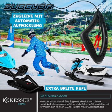 Дитячий снігохід Kesser XR-525, кермовий, з ножними гальмами, синій