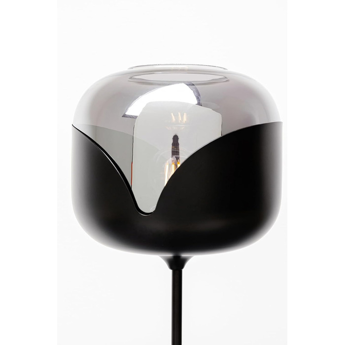 Підлоговий світильник Kare Design Smoke Goblet Ball, чорний/сірий, сталевий каркас, скляний плафон, для вітальні та спальні, лампа не входить у комплект, 160x25x25 см