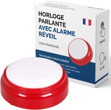 Розмовляючий годинник з німецьким голосом для людей похилого віку, слабозорих, сліпих або людей з хворобою Альцгеймера ідея подарунка для бабусь і дідусів, тата, матері будильник для людей похилого віку (французька)