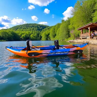 Надувний каяк Brunelli для 2 осіб, повний комплект, каное, каяк, туристичний човен з водним велосипедом Drop-Stitch