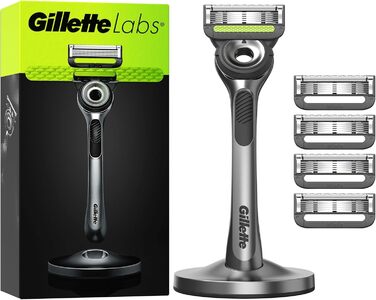 Волога бритва Gillette Labs для чоловіків, бритва з очисним елементом 5 змінних лез, подарунок для чоловіків, магнітна док-станція преміум-класу