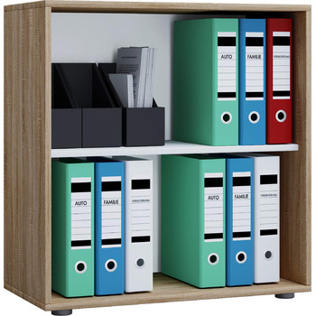 Дерев&39яна окремостояча полиця VCM Компактна шафа для документів Розміри приблизно Ш 70 x В 74 x Г 37 см Елегантна окремостояча полиця Офісна полиця Lona, 2 полиці, дуб Сонома