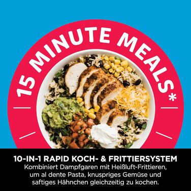 Мультиварка Ninja Speedi, 5,7 л, мультиварка 10-в-1, фритюрниця, аерофритюрниця, повільне приготування, гриль, випічка, чорно-мідний ON400EUCP мідний чорний 10-в-1