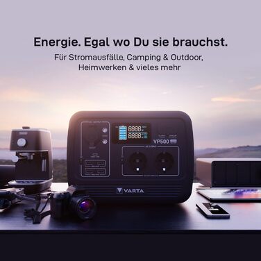 Портативна електростанція, генератор LiFePO4 537 Втгод, 700 Вт (пікова потужність 1400 Вт), акумулятор, аварійне живлення для кемпінгу, відпочинку та відключень електроенергії., 500