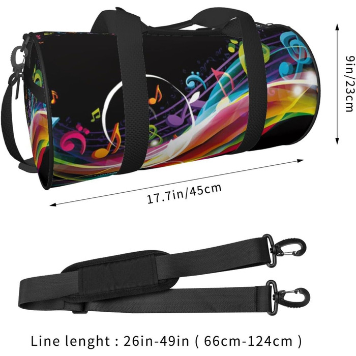 Спортивна дорожня сумка Метелик для дівчаток містка, легка та довговічна. Ідеальний подарунок для подорожей, походів, відпустки та ділових поїздок. Яскравий музичний дизайн, універсальний розмір.