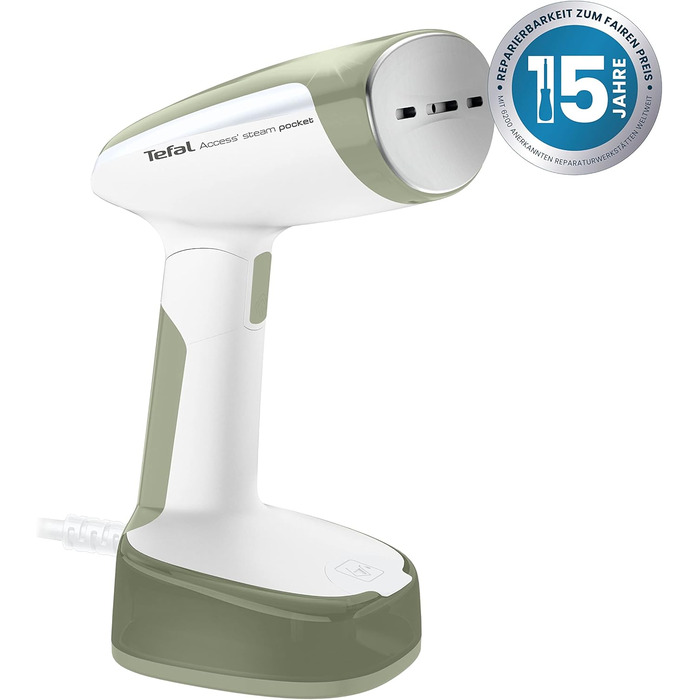 Кишеньковий паровий відпарювач Tefal DT3053 Access компактний складаний час нагрівання 15 секунд 1300 Вт до 20 г/хв. резервуар для