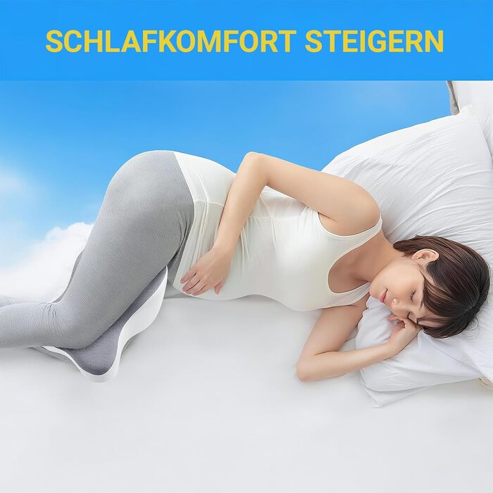 Універсальна подушка для колін для тих, хто спить на боці ергономічна подушка для ніг з подовженою конструкцією, підтримує стегна та коліна, підвищує комфорт сну, зі знімним чохлом, який можна прати