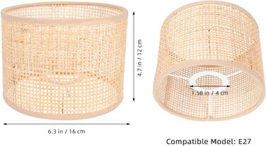 Ангойльна люстра Абажур Підвісний підвісний світильник Кришка Ротанговий плетений абажур Ротанговий кошик Стиль для настільної лампи Торшер Підвісний світильник 16x12, 09D830PIA81472SV2IZ2PM66, хакі