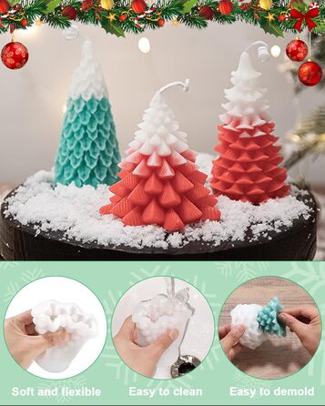 Набір із 3 форм для різдвяних ароматичних свічок своїми руками Zounin