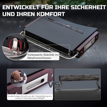 Портативний складаний гриль CHANGEMOORE, 46 см складаний гриль на вугіллі, регульована висота карбонової сітки, нержавіюча сталь 304, настільний гриль на вугіллі, ідеально підходить для кемпінгу, караванінгу та грилювання на свіжому повітрі