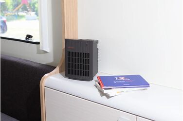 Керамічний вентилятор-обігрівач BERGER, макс. 1500 Вт Тихий портативний обігрівач для кемпінгу, майстерні, офісу, ванної кімнати Невеликий вентилятор-обігрівач з 2 рівнями потужності Енергозберігаючий та безпечний