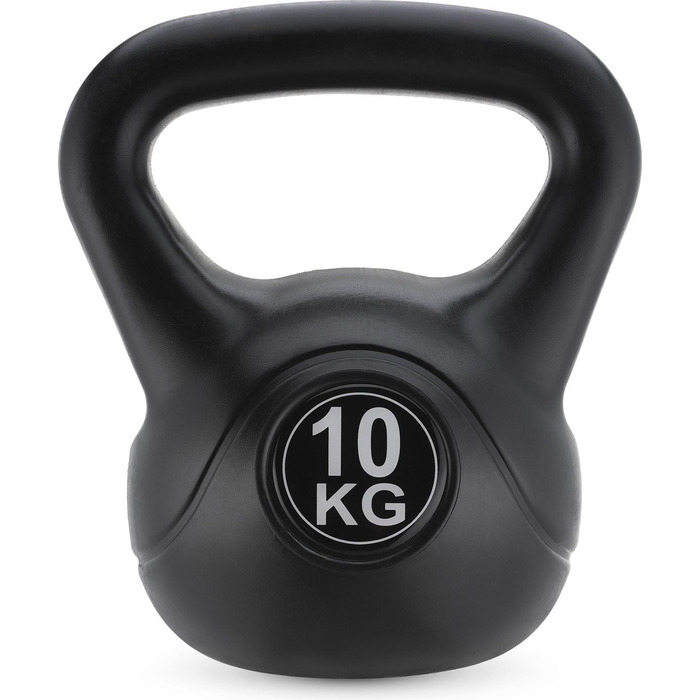 Гіря Gymtek 10 кг для силових тренувань фітнес-обладнання для нарощування м'язів, ергономічна ручка, чорна
