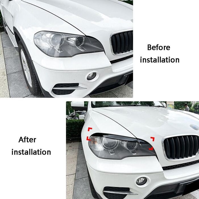 Брови SCHAAN Автомобільні фари для BMW X5 E70 2008-2013, Автомобільна фара Модифікована фара Брови Прикраса зовнішнього вигляду, B Чорний звичайний B Чорний