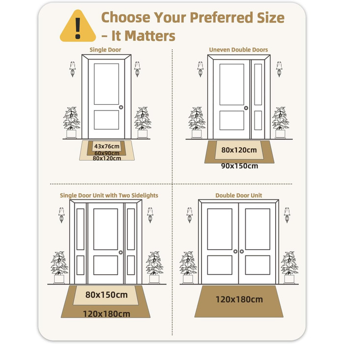 КОЛІР І ГЕОМЕТРІЯ Килимок для вловлювання бруду 43x76 см, Брудовідштовхувальний з низьким профілем, Вуличний килимок для дверей, Килимок для входу, Нековзний, Легко чиститься, Килимки для дверей, Килимки для вхідних дверей, Сірий 43 x 76 см (Прямокутний),